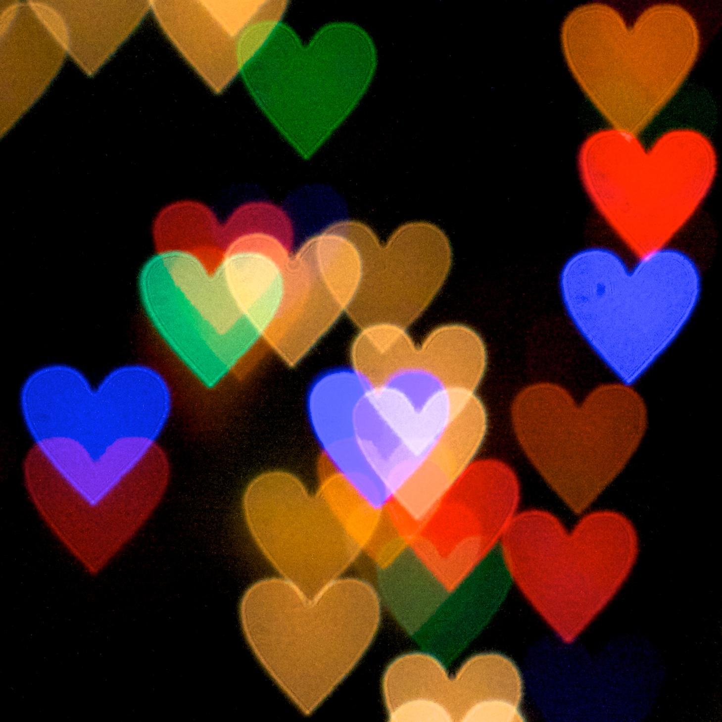 Photo of multi-colored heart shapes