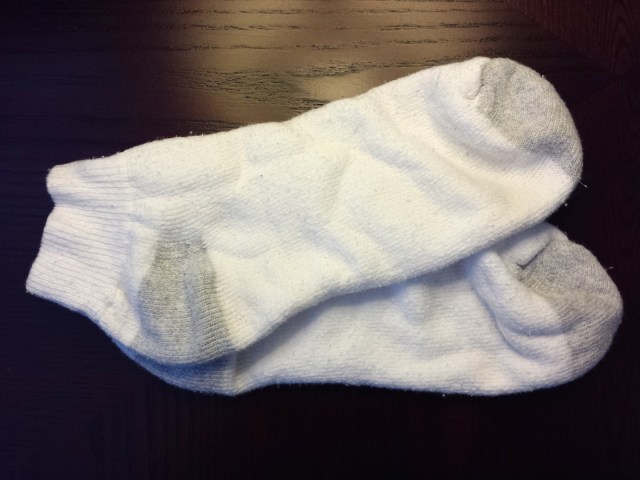 A pair of the short socks my mom gave me